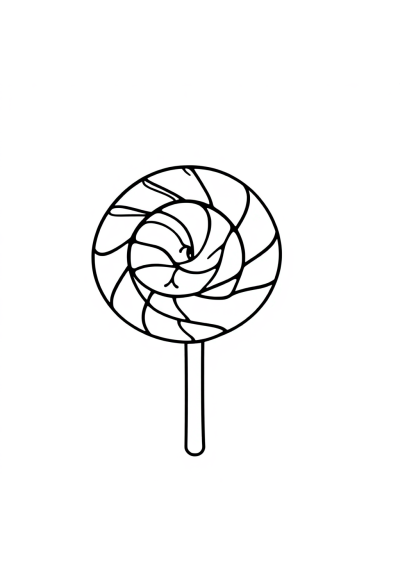 Chibi Lollipop Swirl Coloring Page
