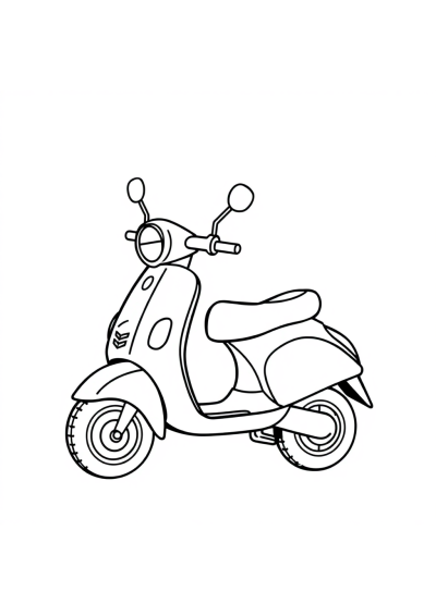 Chibi Scooter Coloring Page