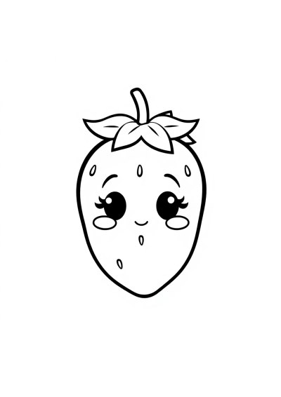 Chibi Strawberry Coloring Page
