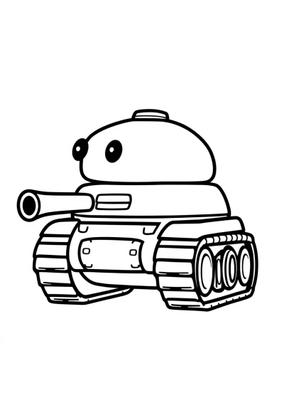 Chibi Tank Coloring Page