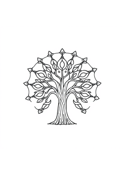 Chibi Tree Of Life Mandala Coloring Page