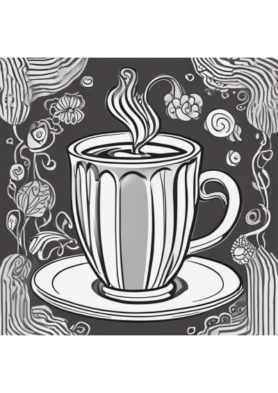 Coffee Cup Coloring Page