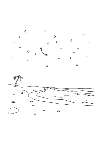 Constellation Pattern On Beach Coloring Page