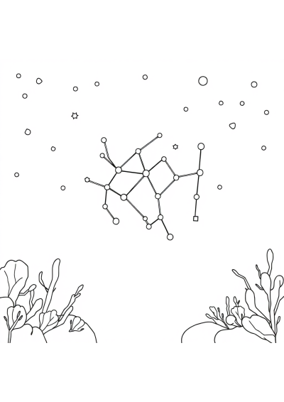 Constellation Pattern Underwater Coloring Page