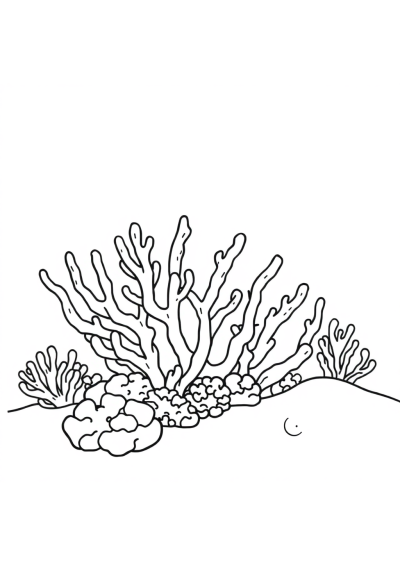 Coral Reef In Winter Coloring Page