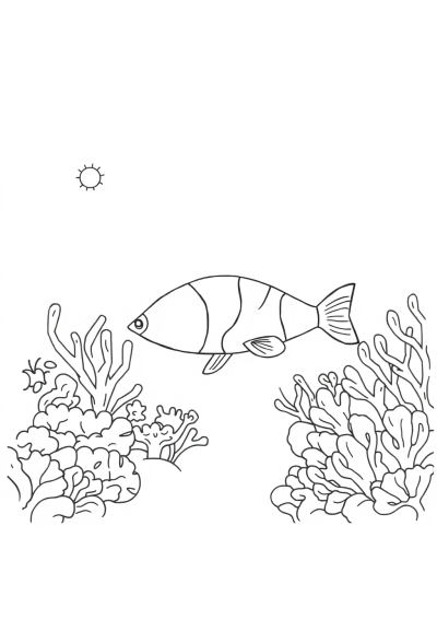 Coral Reef Underwater Coloring Page