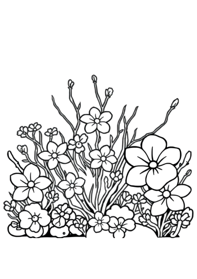 Coral Reef With Flowers Coloring Page