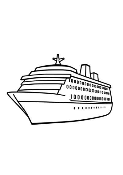 Cruise Ship Coloring Page