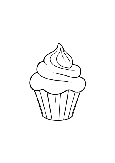 Cupcake Decorated In Space Coloring Page