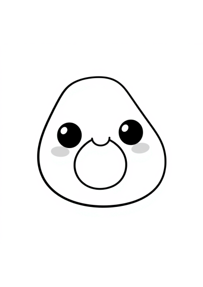 Cute Avocado Coloring Page