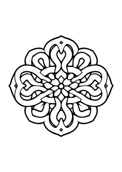 Cute Celtic Knot Mandala Coloring Page