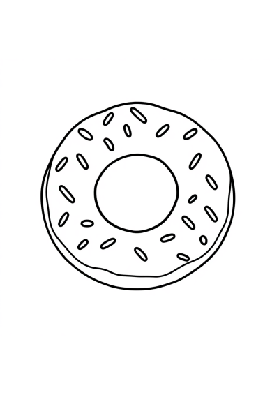 Cute Donut With Sprinkles Coloring Page
