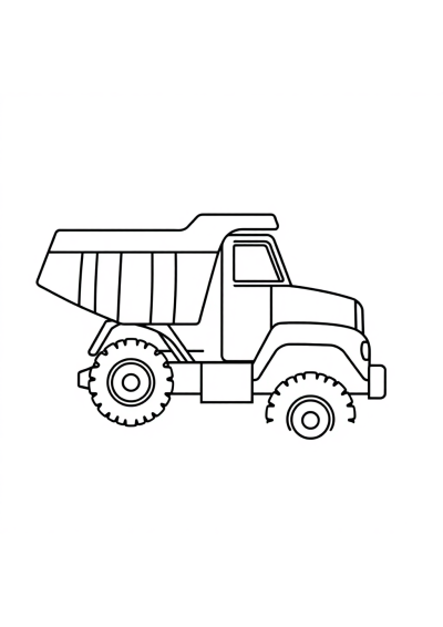 Cute Dump Truck Coloring Page