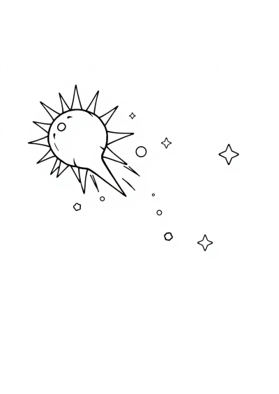 Cute Meteor Shower Coloring Page