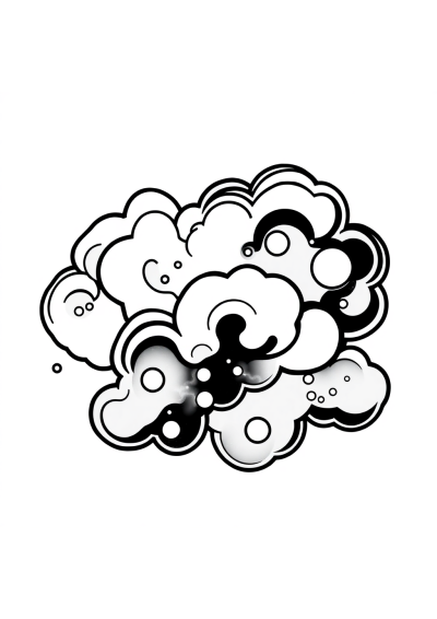 Cute Nebula Clouds Coloring Page