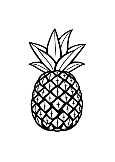 Cute Pineapple Coloring Page