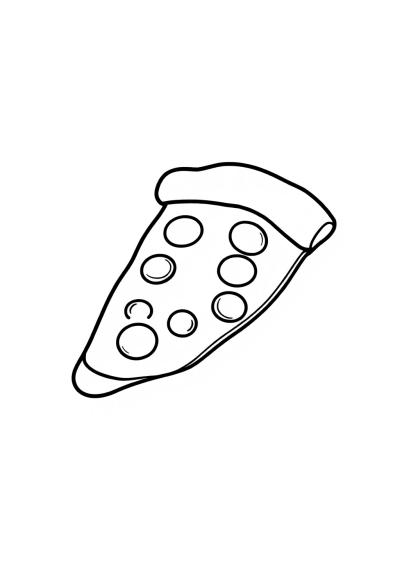 Cute Pizza Slice Coloring Page