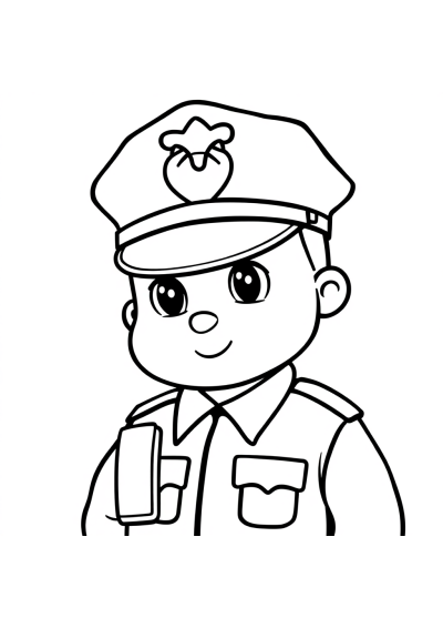 Cute Police Officer Coloring Page