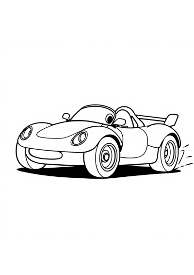 Cute Race Car Speeding Coloring Page