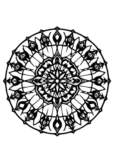 Printable Cute Sacred Geometry Mandala Coloring Page