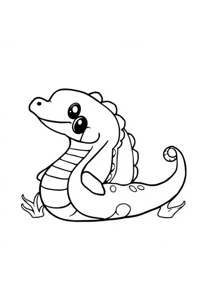 Cute Sea Serpent Coloring Page