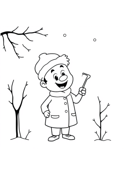 Dentist In Winter Coloring Page