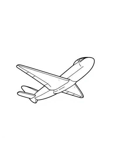 Detailed Airplane Flying Coloring Page