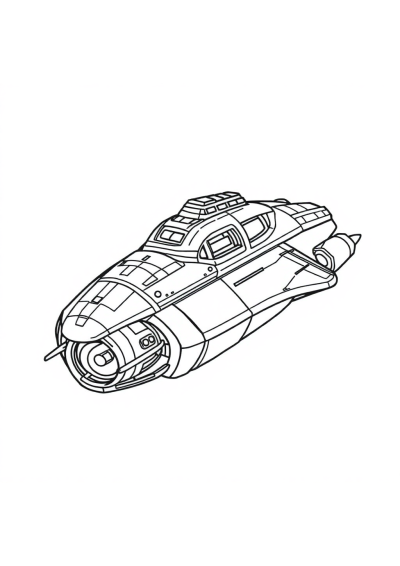 Detailed Alien Spaceship Coloring Page