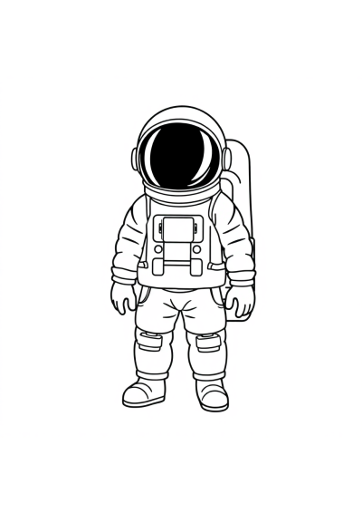 Detailed Astronaut In Suit Coloring Page