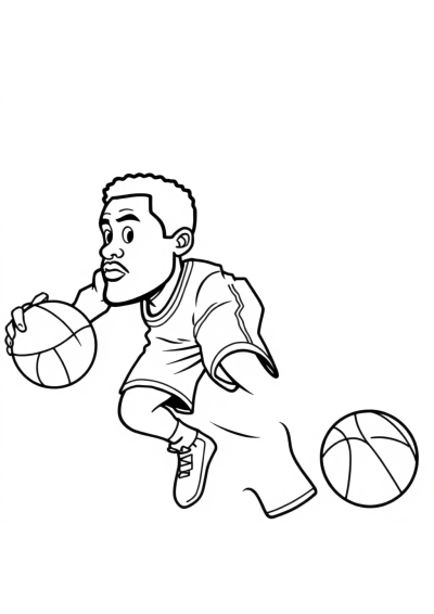Detailed Basketball Player Coloring Page