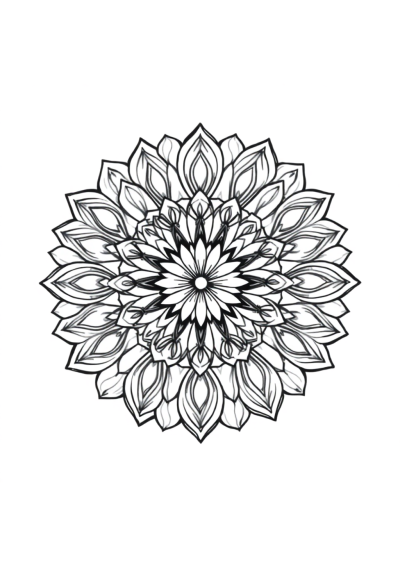 Detailed Detailed Circular Mandala With Petals Coloring Page
