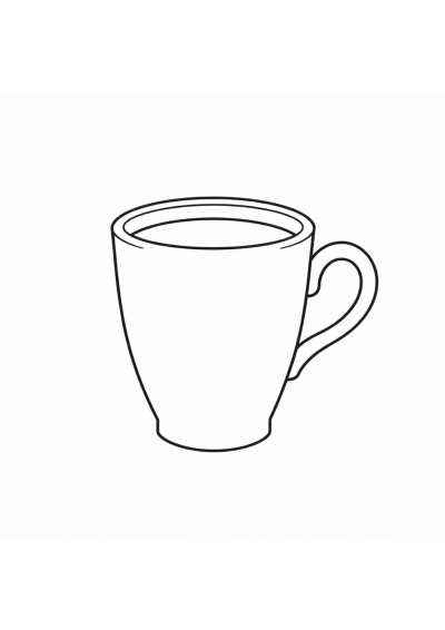 Detailed Coffee Cup Coloring Page