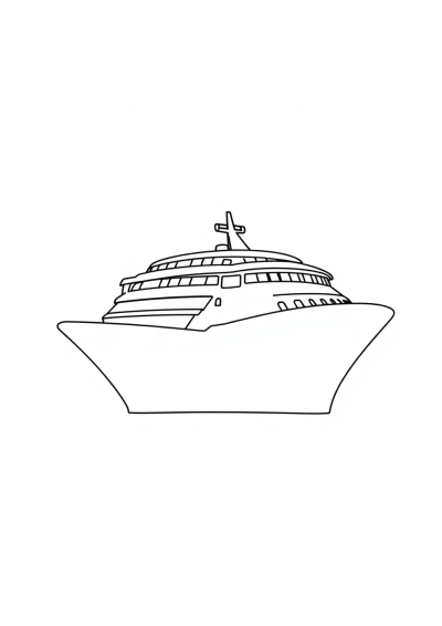 Detailed Cruise Ship Coloring Page