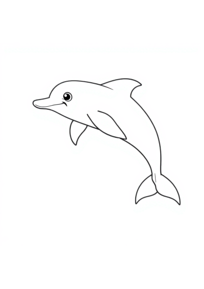 Detailed Dolphin Jumping Coloring Page