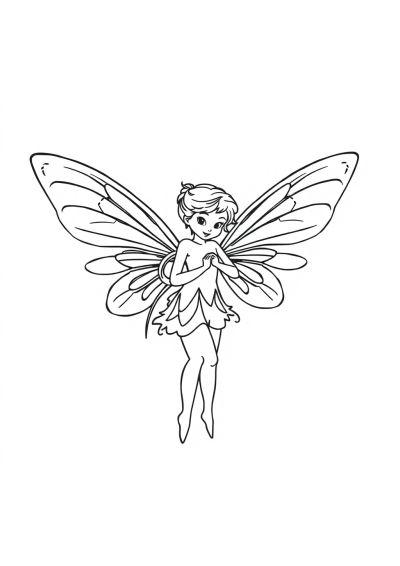 Detailed Fairy With Wings Coloring Page