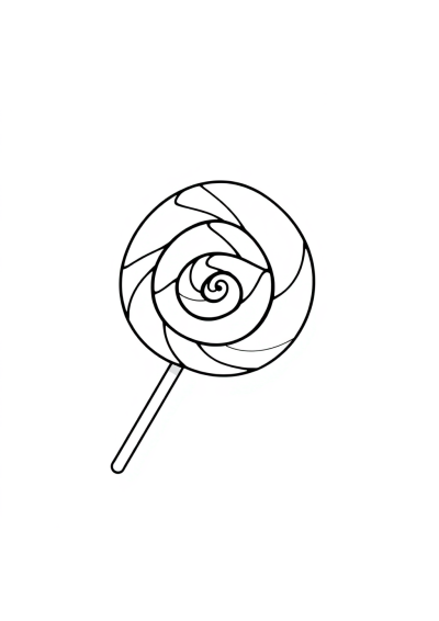 Detailed Lollipop Swirl Coloring Page