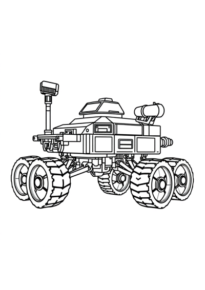 Detailed Mars Rover Coloring Page