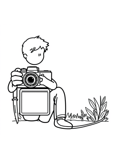 Detailed Photographer Coloring Page
