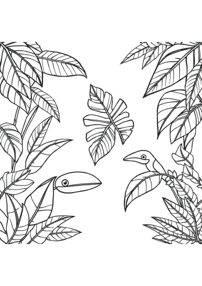 Detailed Rainforest Plants Coloring Page