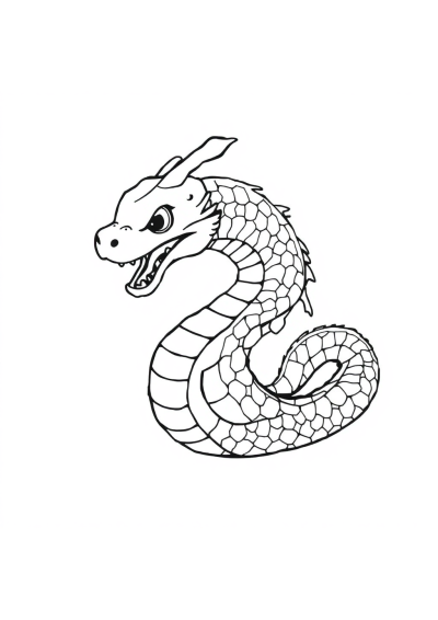 Detailed Sea Serpent Coloring Page