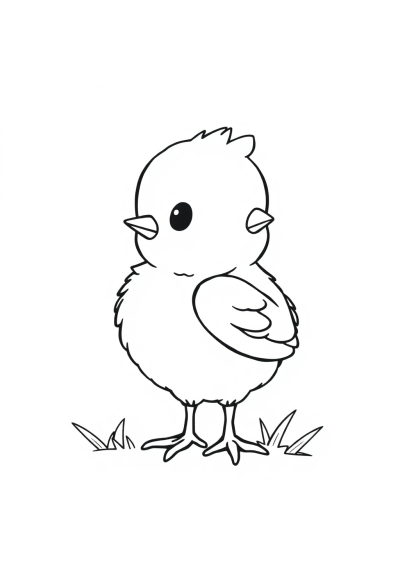 Detailed Spring Chick Coloring Page