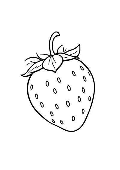 Detailed Strawberry Coloring Page
