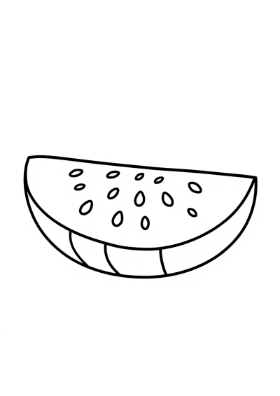 Printable Detailed Watermelon Slice Coloring Page