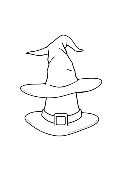Detailed Witch Hat Coloring Page