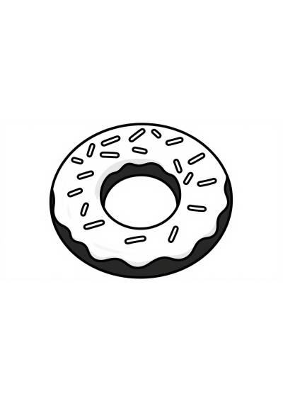 Donut With Sprinkles Coloring Page