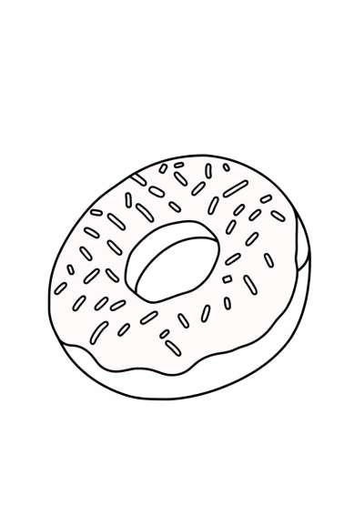 Donut With Sprinkles Underwater Coloring Page