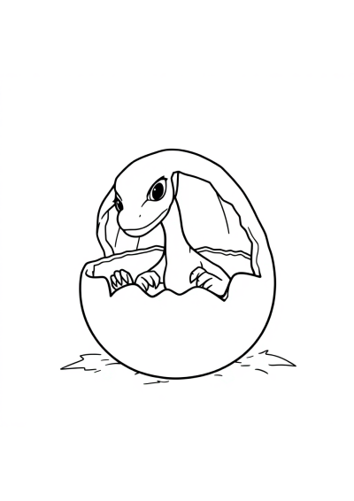 Dragon Egg Hatching Coloring Page