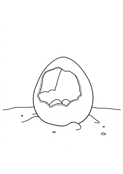 Dragon Egg Hatching On Beach Coloring Page