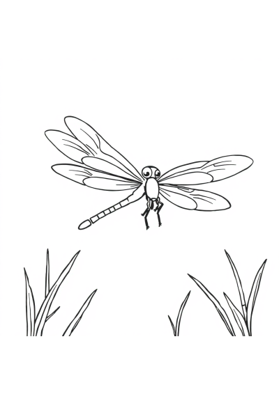 Dragonfly At Night Coloring Page
