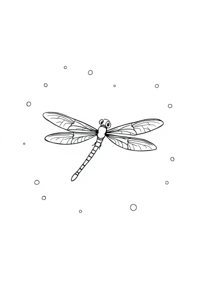 Dragonfly In Space Coloring Page